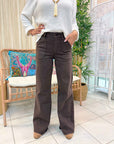 Vintage Wide Leg Jeans Chocolate
