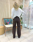 Vintage Wide Leg Jeans Chocolate