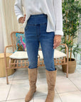Suka Skinny Pleaded Leg Jeans Light Wash