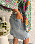 Vintage Frayed Denim Skirt