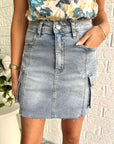 Denim Cargo Skirt